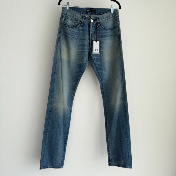 3x1 Other - 3x1 Jeans Mens 29x34 Blue M3 Selvedge Slim Fit Faded Driggs Denim Button Fly